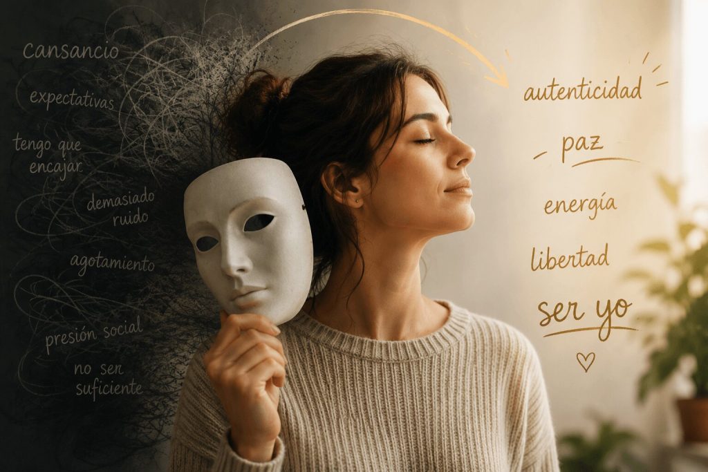 Introvertido quitándose la máscara