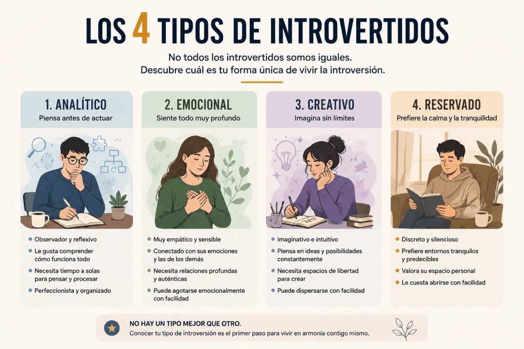 Tipos de introvertidos según el test introvertido